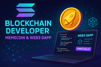 blockchain developer create meme coin web3 dapp smart contract or solana