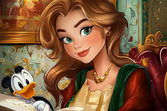 draw your portrait or your character in disney style