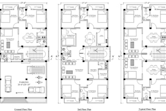 draw detailed 2d floor plans, foundation, and framing layouts in autocad