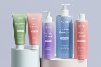 design minimalist cosmetic label and packaging