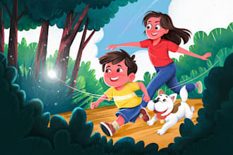 draw childrens storybook illustrations and picture book cover art