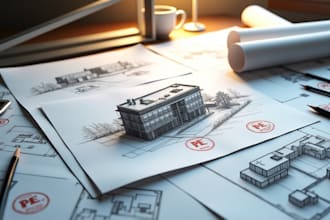 do  architectural drawing sets with pe stamp for residential and commercial use