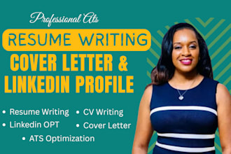 write a professional resume, CV, cover letter and optimize your linkedin profile