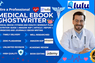 write medical ebook, mental health, diet, nutrition and fitness journal