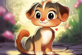 draw your pet in cute disney cartoon style
