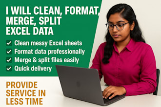 clean, format, merge, split, excel data