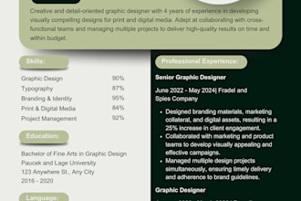 design a professional modern CV or resume that stands out