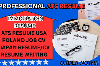 write professional ats USA UK singapore poland malaysia work visa job resume CV