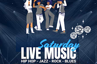custom music flyer, music poster, music leaflet, music banner, and many more