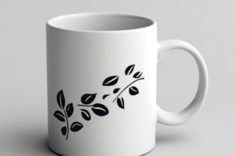 do custom typography coffee mug or cup design for print