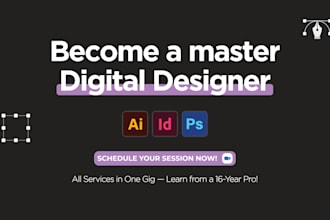teach you adobe photoshop, illustrator and indesign via live zoom sessions