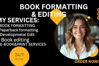 do book formatting for paperback, amazon KDP, kindle ebook, lulu and create spac