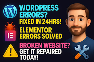fix wordpress problems, elementor errors, expert help in 24 hours