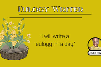 quickly write funeral eulogy in a day