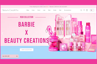 design beauty makeup website, lipstick, lip gloss, lip liner shopify store