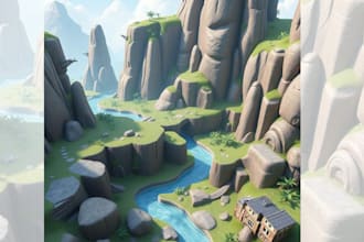 3d game environment 3d scene game map level design in unity and unreal engine