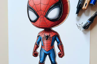 draw superhero cartoon mascot character logo