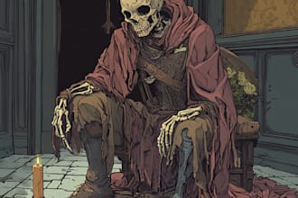 create a fantasy horror character art and horror art
