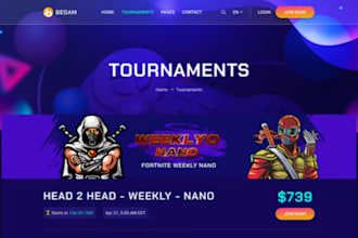 build a dynamic tournament website football website soccer website