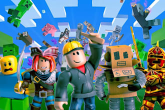 do roblox full game development, roblox builder, roblox scripter, game creation