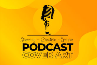 make a podcast cover art logo or any graphic design