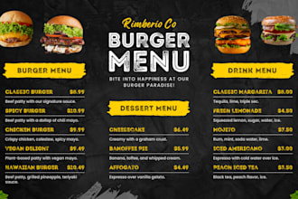 design restaurant poster, food flyer, food menu, food, drink and restaurant menu