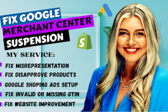 fix google merchant center suspension and misrepresentation, shopping ads