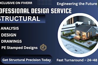 provide structural design analysis and permit ready drawings estabs sap2000 safe