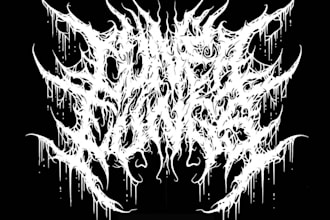 draw awesome logo death metal, black metal font