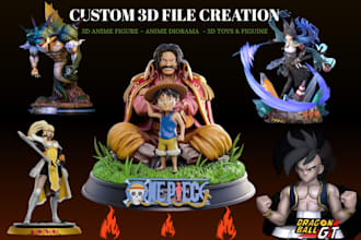 2d to 3d sculpt 3d anime figure 3d anime diorama action figure 3d toys figurine