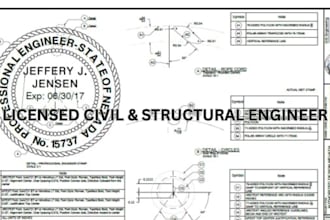 sign stamp draw architectural plan drawing structural engineer mep drawing USA