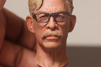 sculpt 3d head bust model realistic head model face sculpt stl file 3d printing