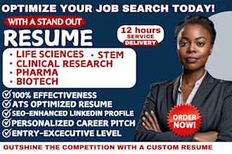 craft stem resumes for life science, biotech, pharma, clinical research roles