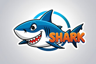 do creative shark mascot logo in 1 day