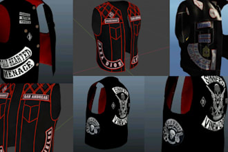 create custom fivem clothing kuttes mc, mc vest, biker clothing