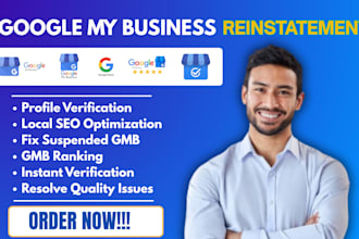 setup, reinstate suspended gmb and do google my business profile verification