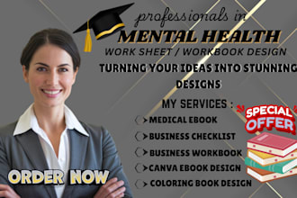 mental health journal, workbook, self help ebook ghostwriter wellness worksheet