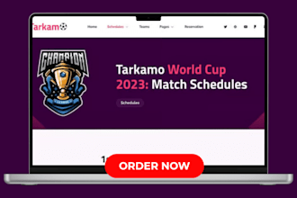 build tournament website, gaming website, sport website football academy website