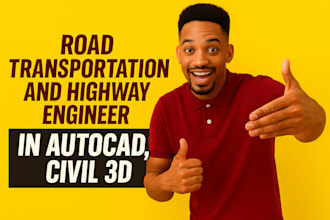 design road, transportation infrastructure highway engineer in autocad civil 3d