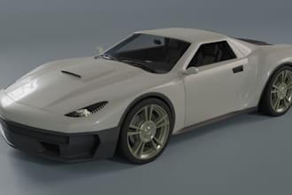 model 3d sport car for game, racing car,body kits, bumper,rigging, car animation