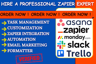 project management automation asana trello slack monday crm zapier integration