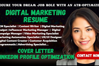 write a job winning resume for SEO, social media,  digital marketer, creative CV