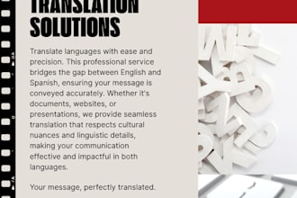 translate english and spanish accurately and professionally
