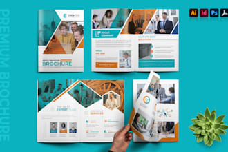 design digital brochure, company profile, booklet, catalog, flyer and trifold
