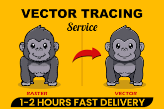 do manual vector tracing, edit and vectorize in adobe illustrator