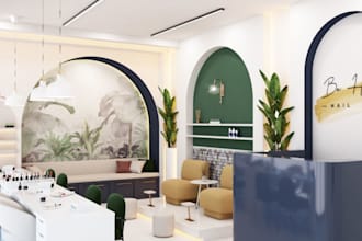craft 3d interior barber shop,beauty salon,spa design,makeup studio,boutique,VR