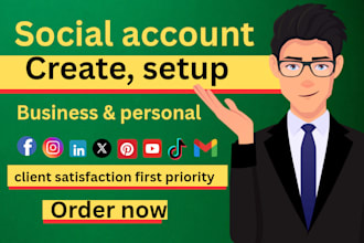 all social media accounts create setup and optimiz