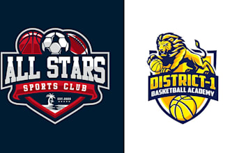 do unique baseball, basketball, soccer, hockey and any sports logo design