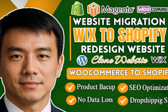 migrate wordpress to shopify, woocommerce to shopify, or rebuild custom website
