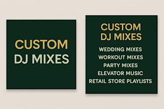 create custom dj mixes for weddings, parties, workouts etc